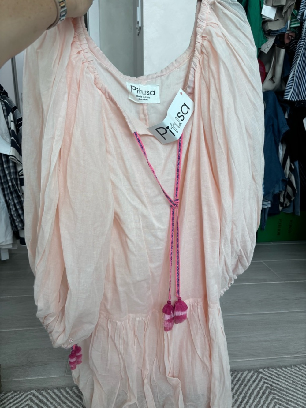 Pitusa Soft Blush Tassel Dress NWT